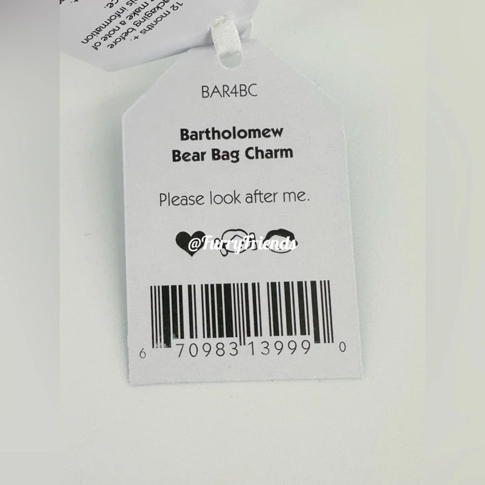 NWT Jellycat Bartholomew Bear Bag Charm Keychain Collectible Soft Plush - Picture 2 of 2